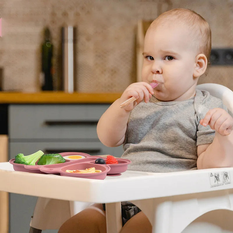 Assiette d’alimentation à ventouse en silicone pour bébé