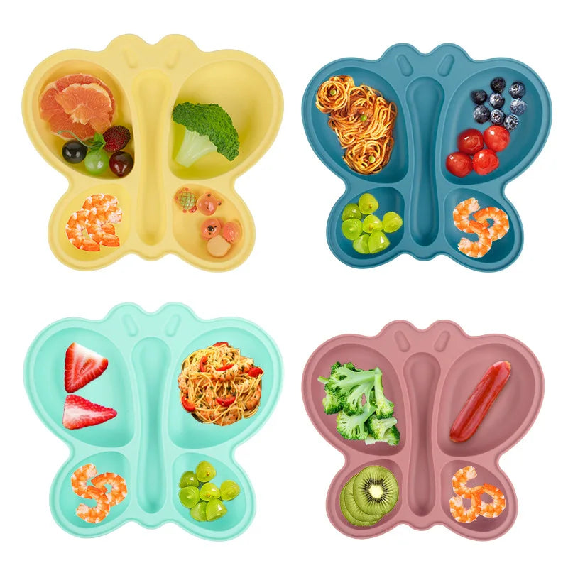 Assiette d’alimentation à ventouse en silicone pour bébé