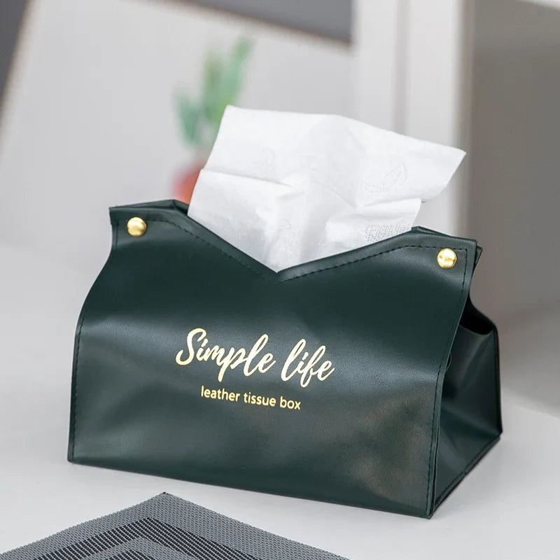 Boite à lingettes en cuir PU