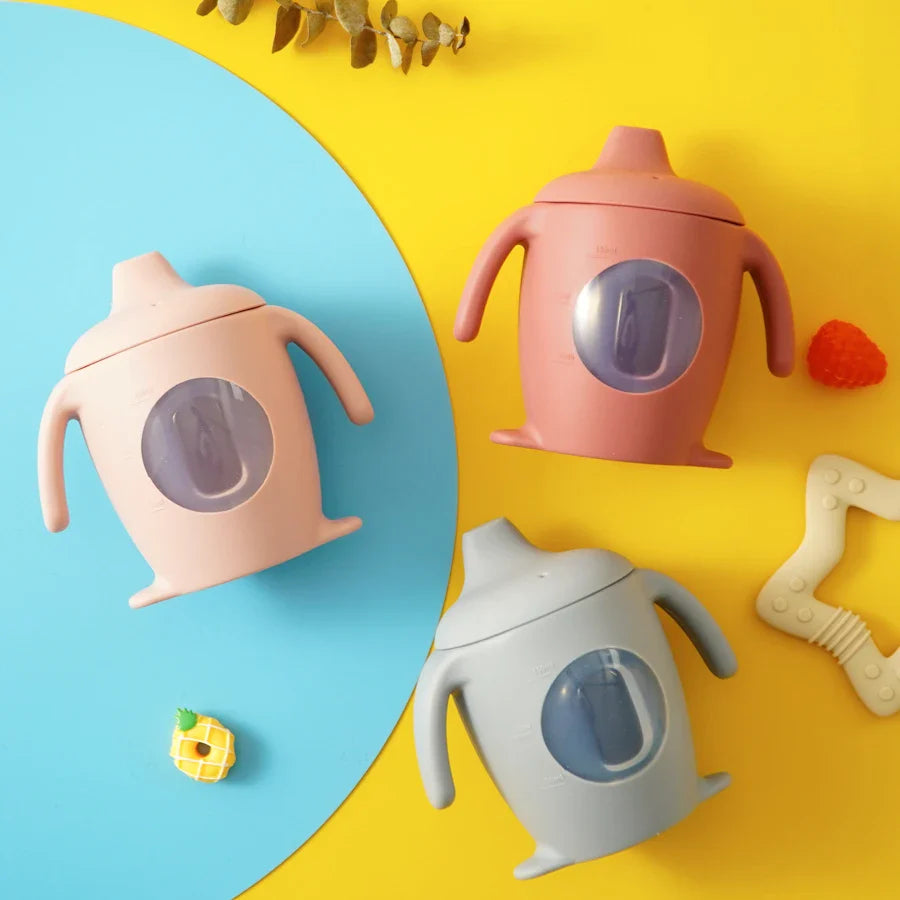 Bouteille d’eau transparente en silicone pour bébé