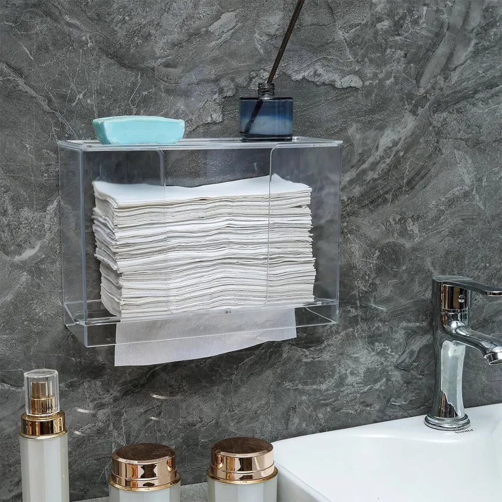 Distributeur de lingettes mural en acrylique avec couvercle