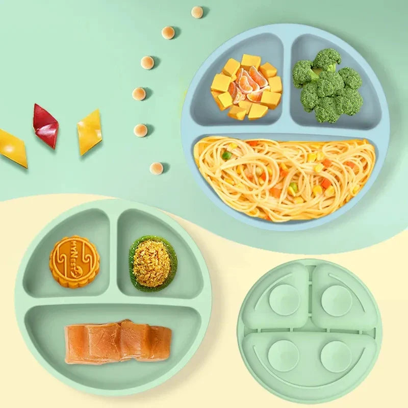 Ensembke vaisselle d’alimentation de 5 pièces en silicone pour enfants