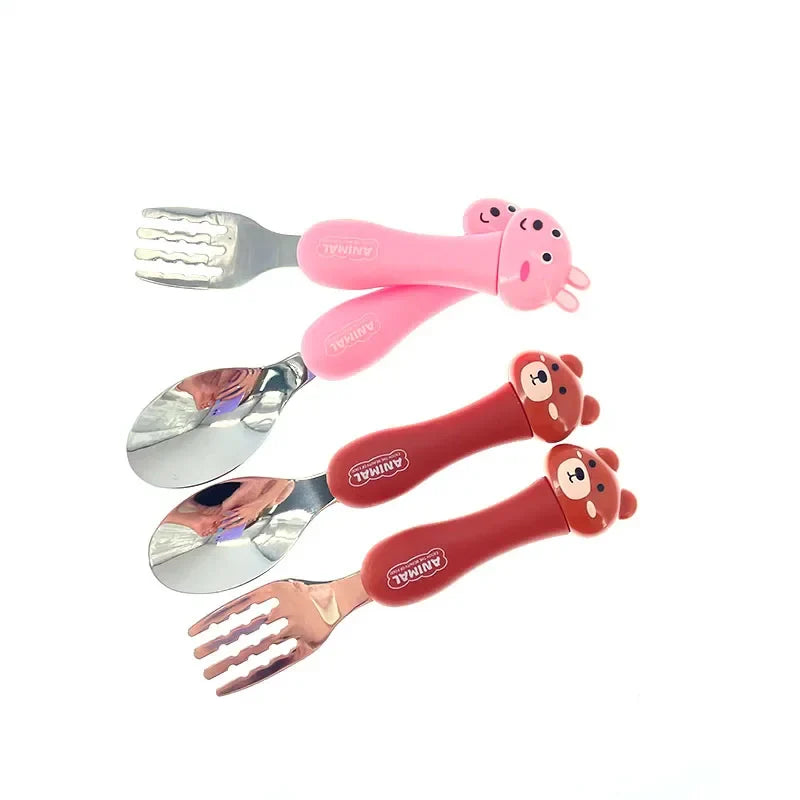 Ensemble cuillère et fourchette à dessert pour enfant