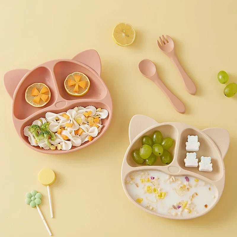 Ensemble de vaisselle en forme visage d’ours pour enfants