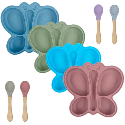 Assiette d’alimentation à ventouse en silicone pour bébé