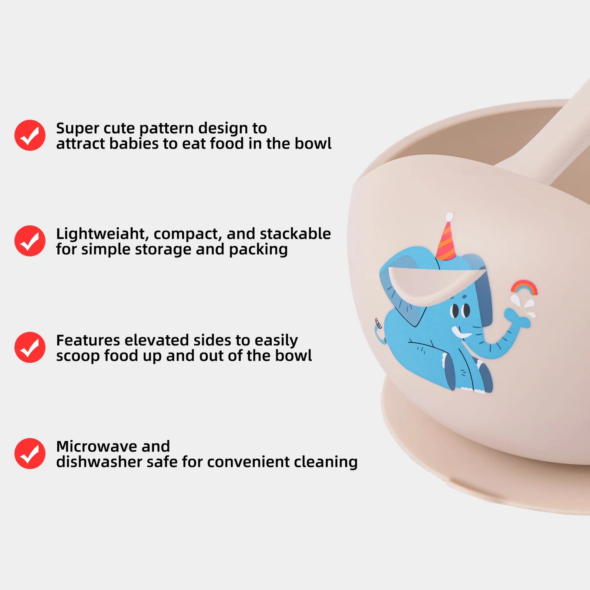 Bol et cuillère d’alimentation en silicone pour bébé