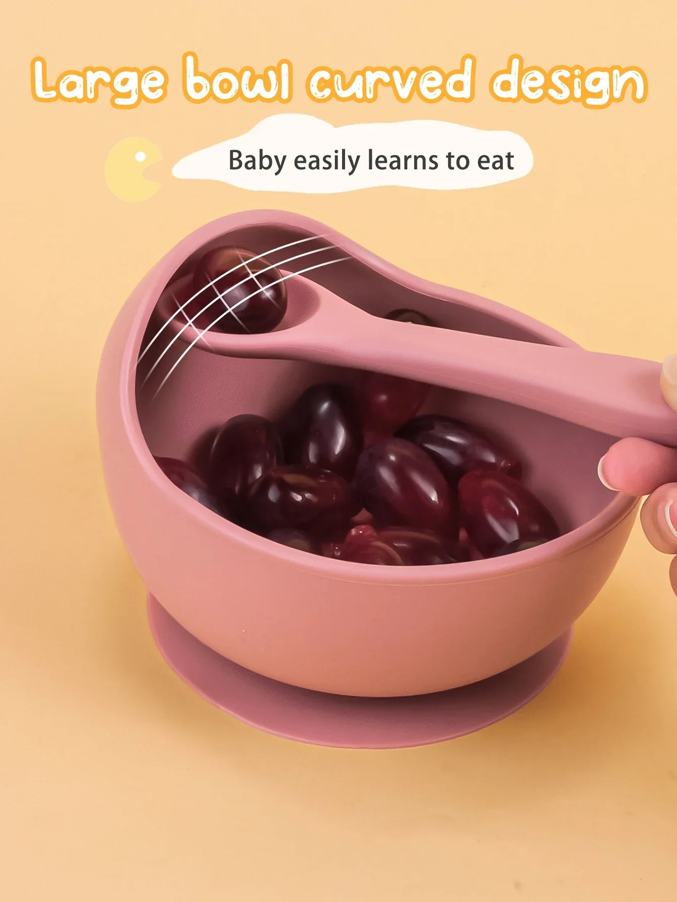 Bol et cuillère d’alimentation en silicone pour bébé