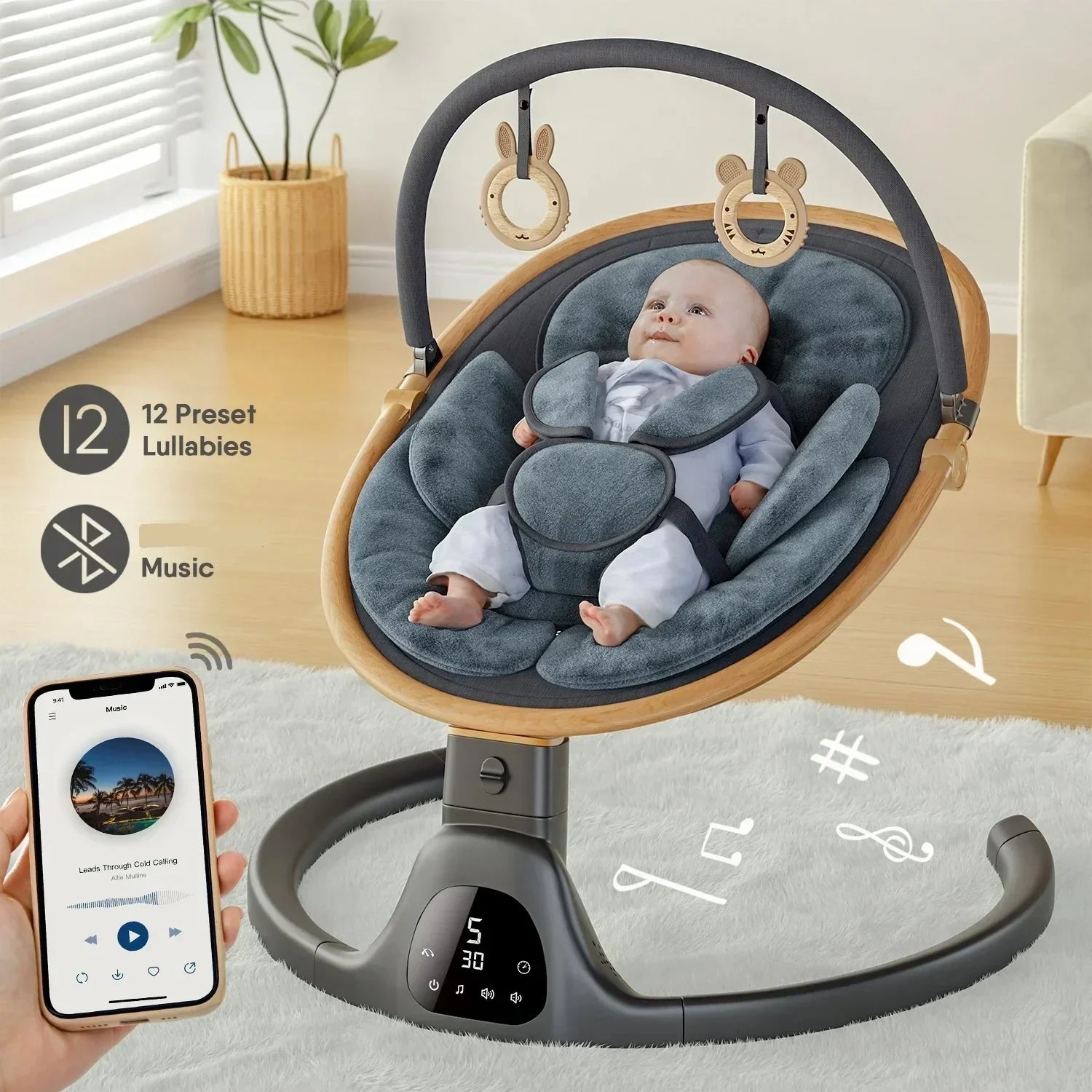 Chaise balançoire pour bébé - Black