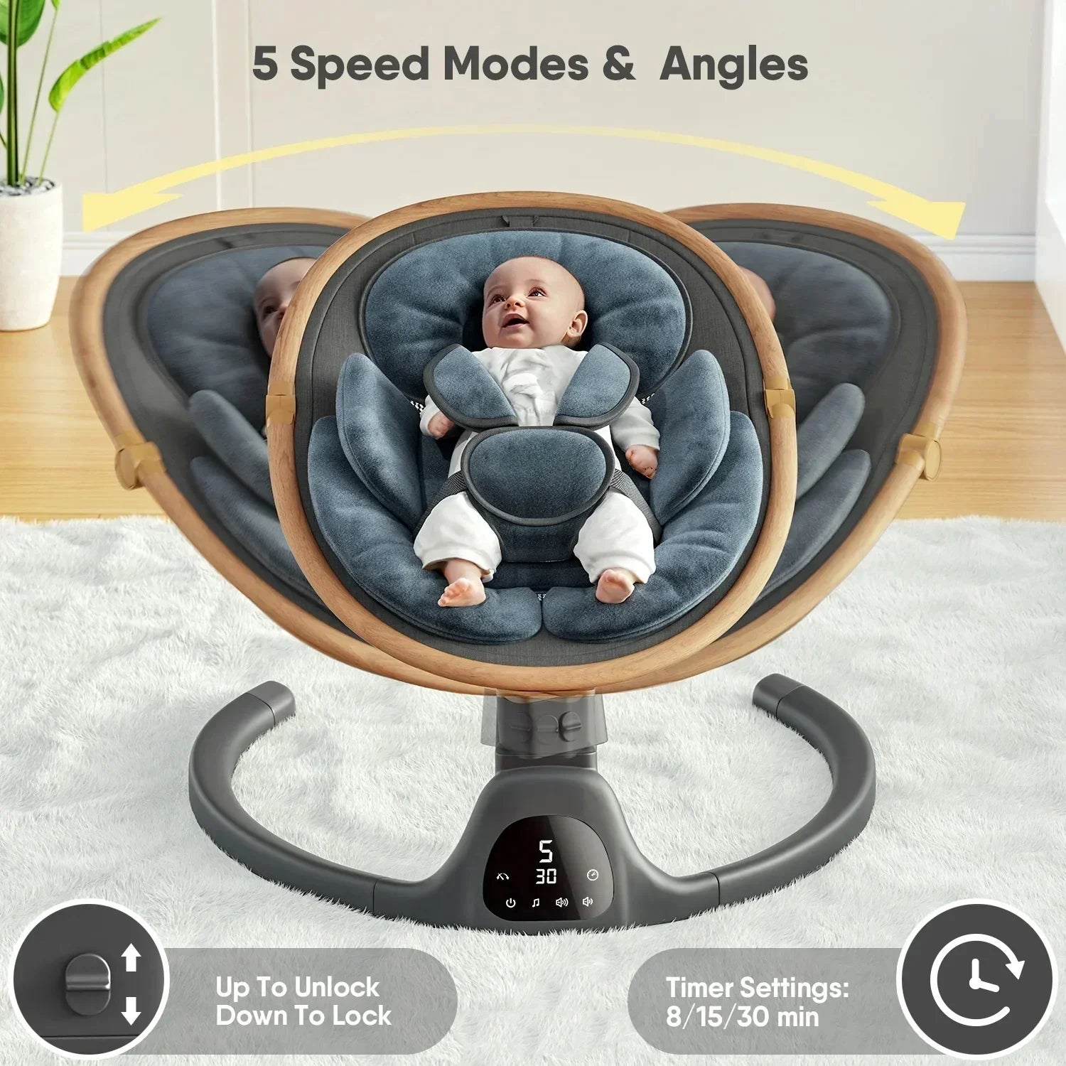 Chaise balançoire pour bébé - Black