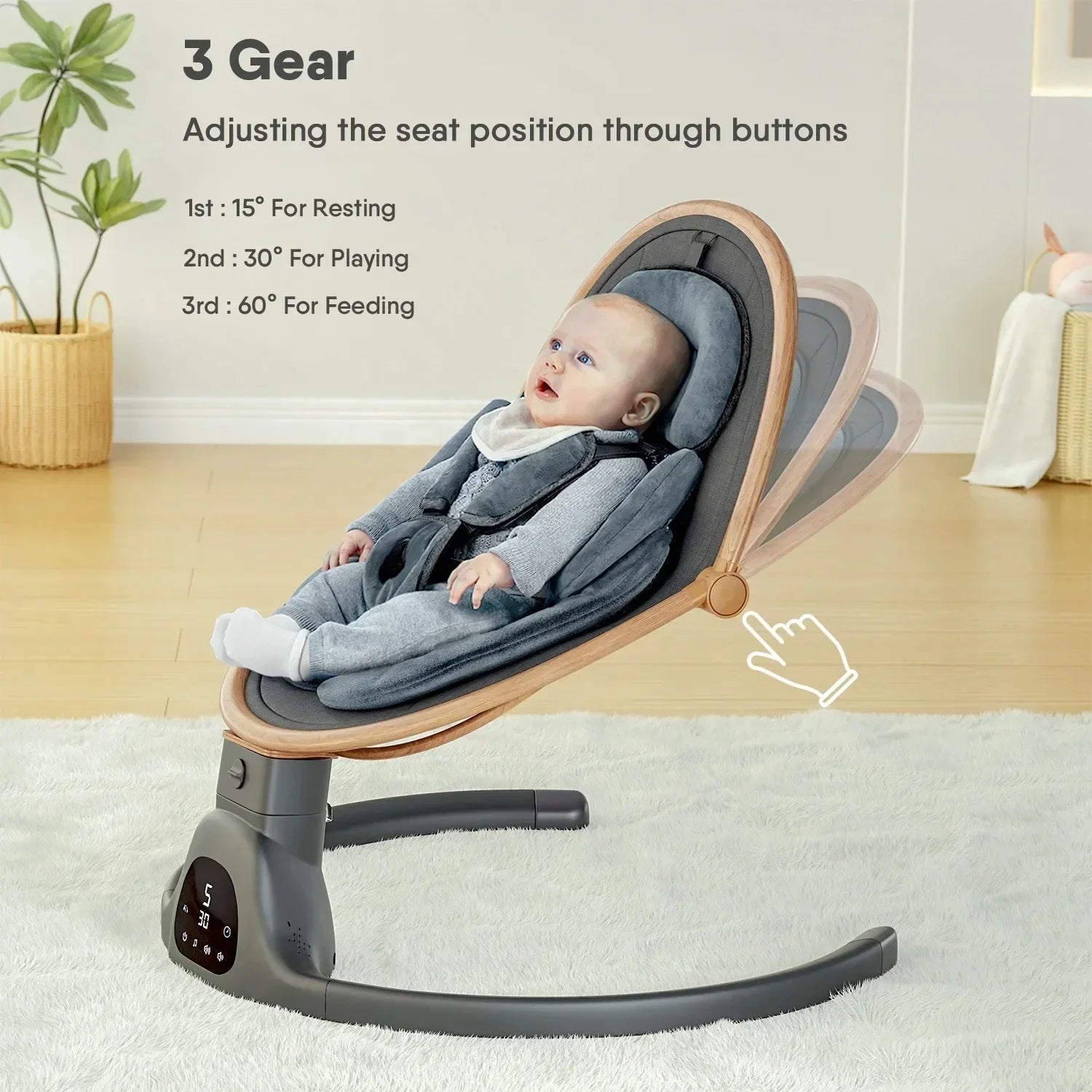 Chaise balançoire pour bébé - Black