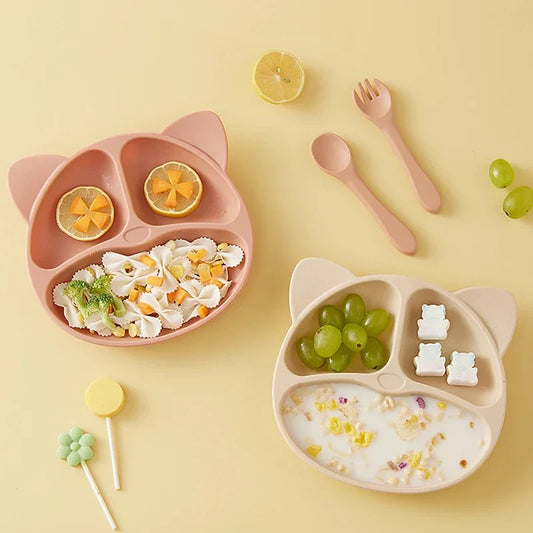 Ensemble de vaisselle en forme visage d’ours pour enfants