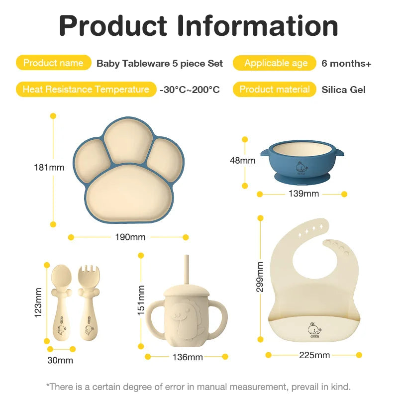 Ensemble de vaisselle en silicone pour enfants