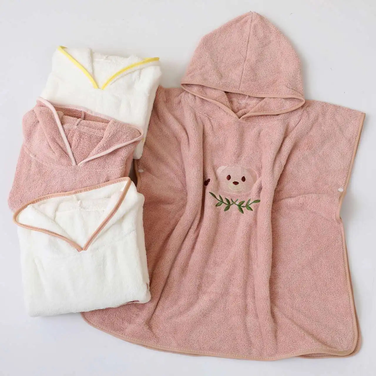 Serviette de bain à capuche en velours pour bébé